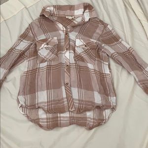 LA Hearts Flannel Button Down Top